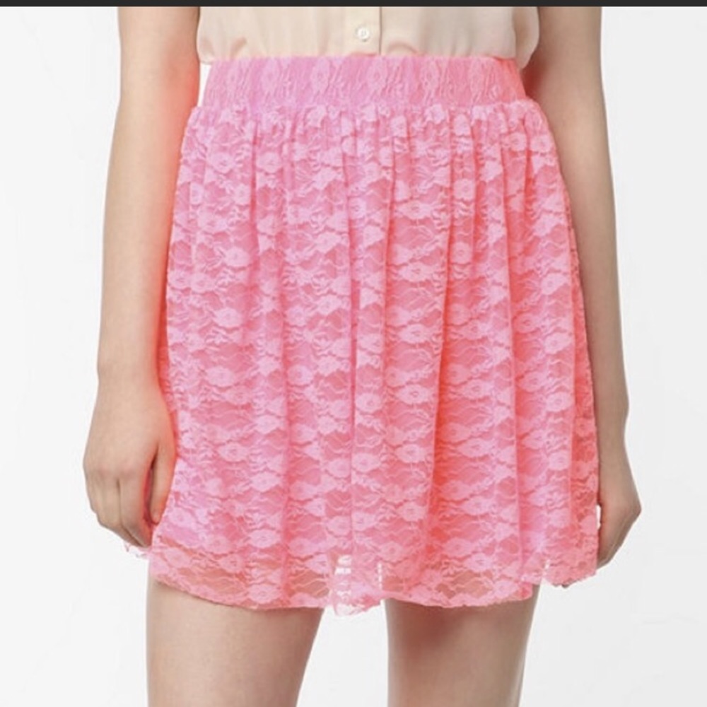 Pink Lace Skirt Urban Outfitters Pins and Needles